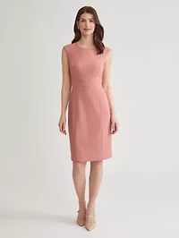 Stretch Crepe Banded Waist Sheath Dress