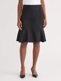Women's Scuba Suede Pull On Flare Skirt