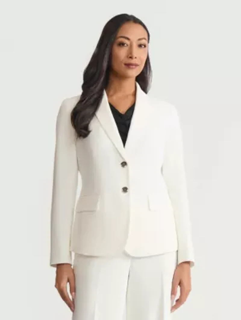 Petite Crepe Two Button Jacket