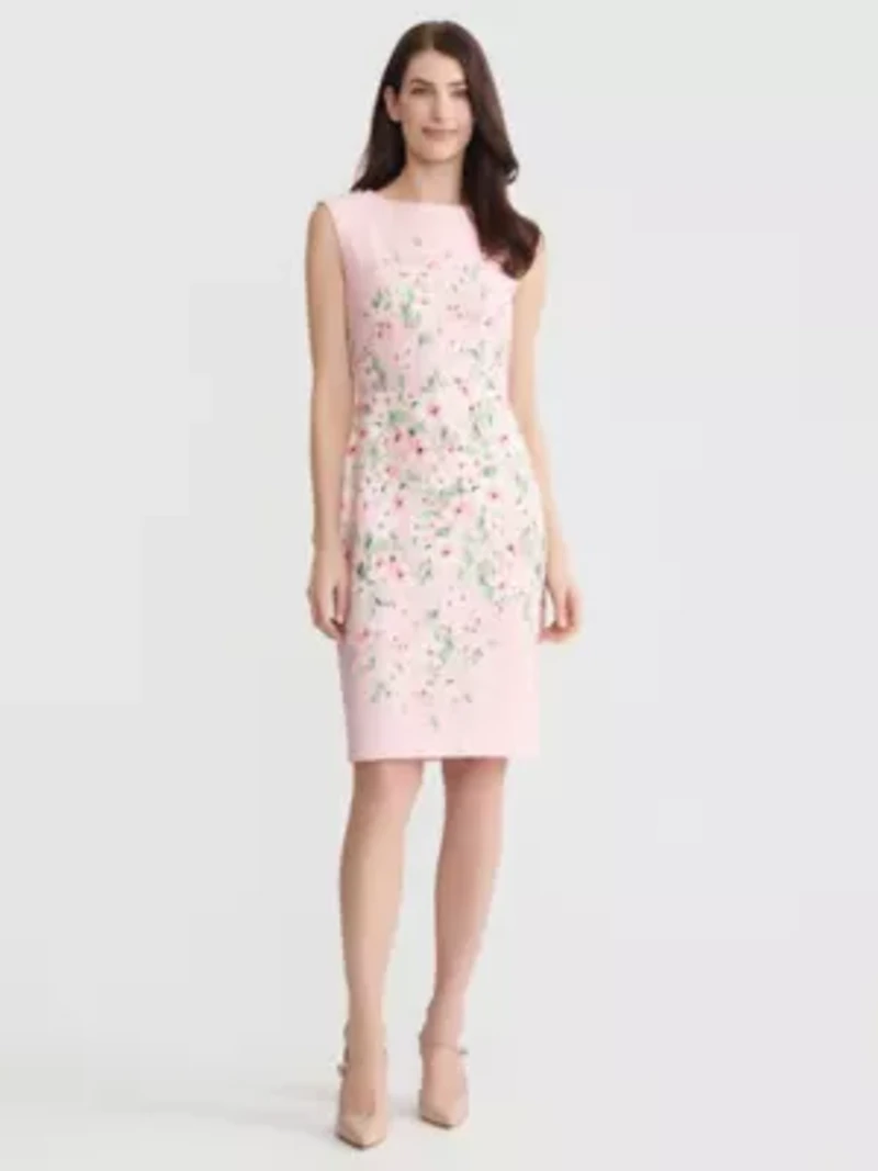 Mini Floral Print Scuba Crepe Dress
