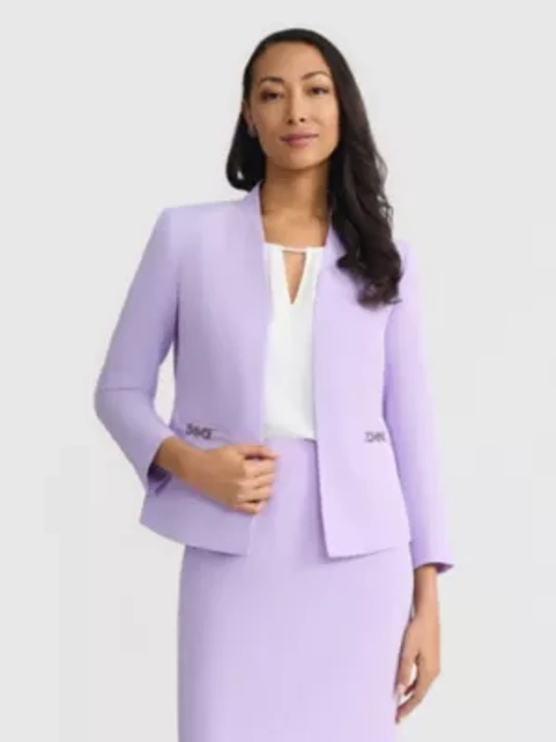 Petite Seamed Jacket with Buckle Trim