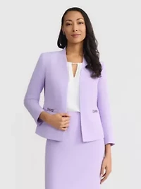 Petite Seamed Jacket with Buckle Trim