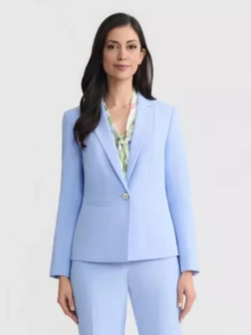 Petite Seamed One Button Jacket