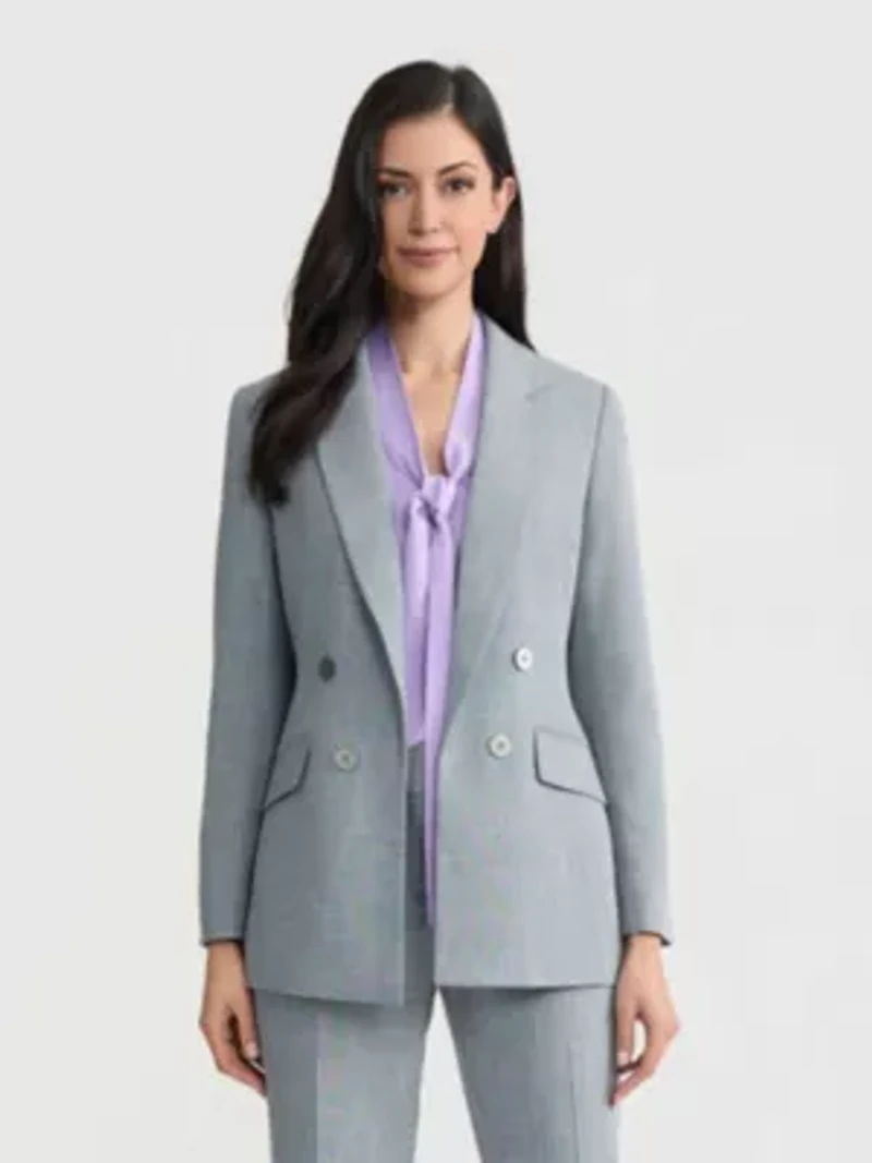 Women's Plaid Faux DB Jacket