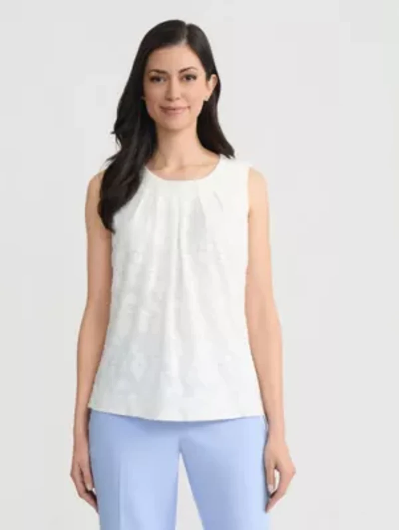 Women's Floral Burnout Sleeveless Knit Top