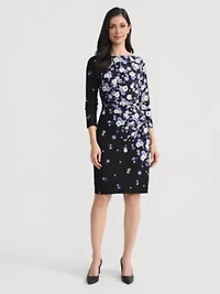 Women's Floral Print Elbow Sleeve Dress