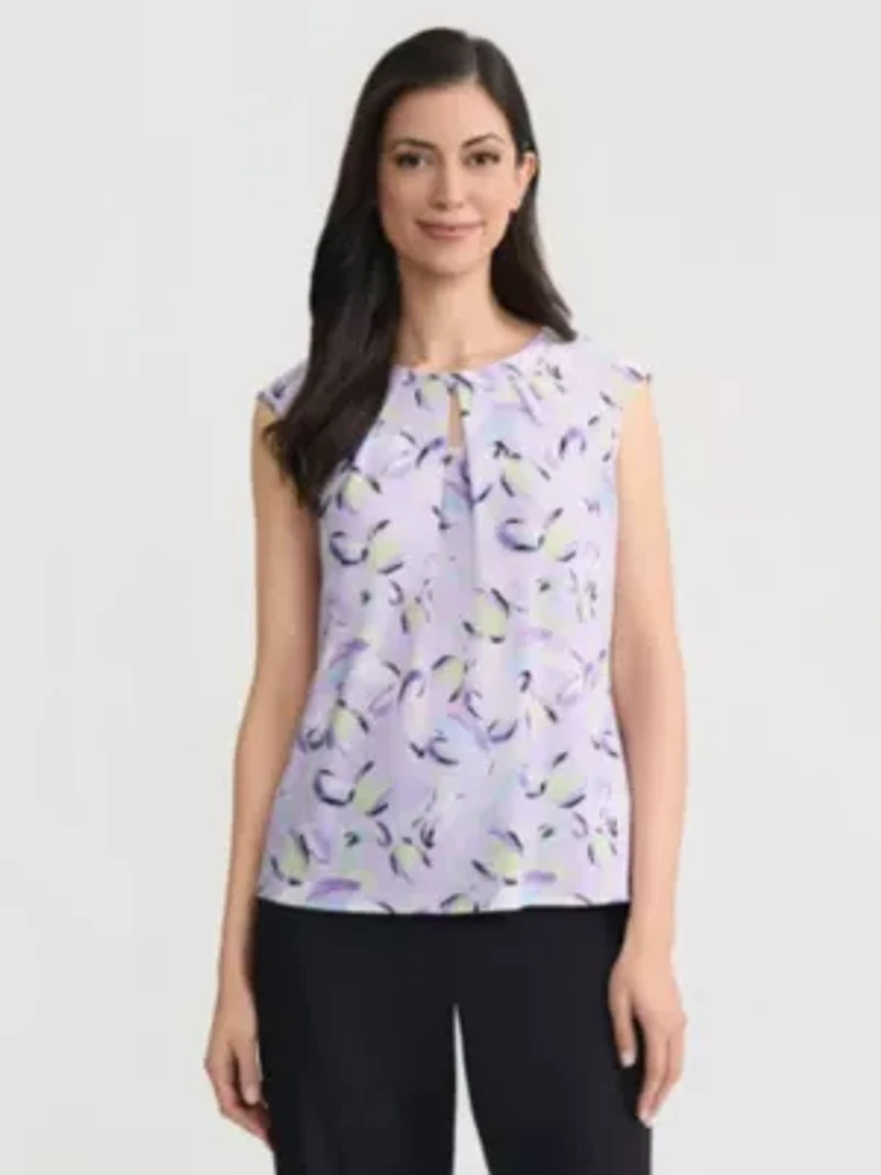 Women's Brushstroke Print Knit Top