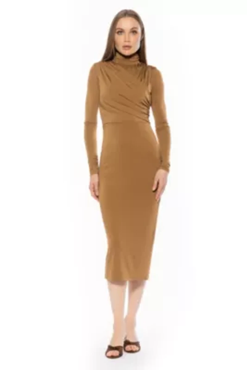 Elio Draped Midi Sheath Dress