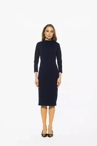 Mika Mockneck Draped Sheath Dress