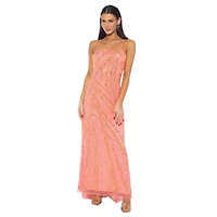 Strapless beaded gown