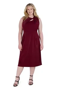 KNOT NECK MIDI DRESS