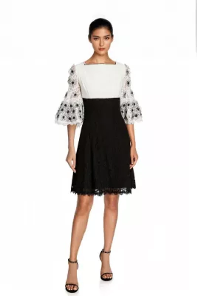 Lace Dress with Applique florals