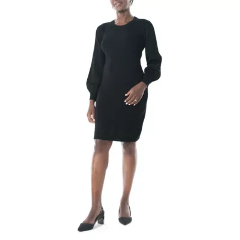 Pleat Bubble Sweater Dress