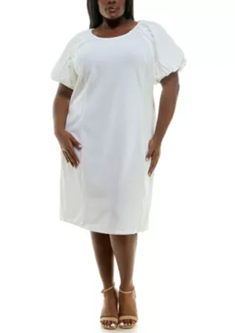 Puff Sleeve Sheath Dress