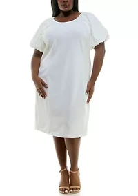 Puff Sleeve Sheath Dress