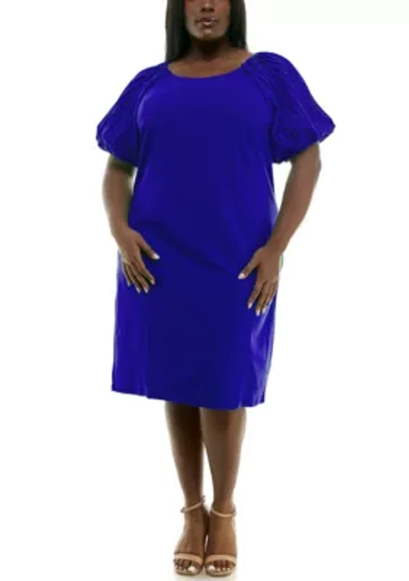 Puff Sleeve Sheath Dress