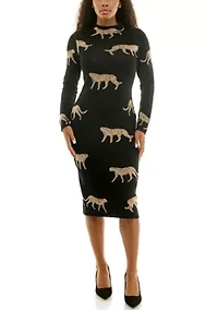 Casual Mockneck Midi Dress