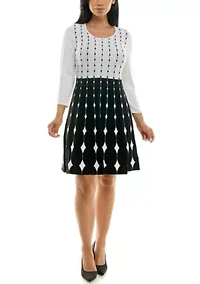 Diamond Jaquard Sweater Dress
