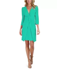 3/4 SLV DRESS W KNOT