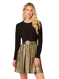 Jersey Metallic Short Dress