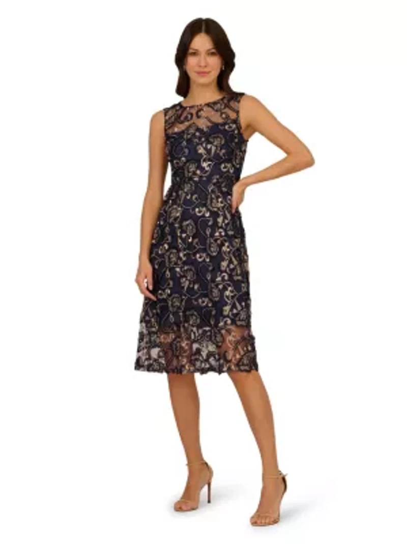 Embroidered Midi Dress