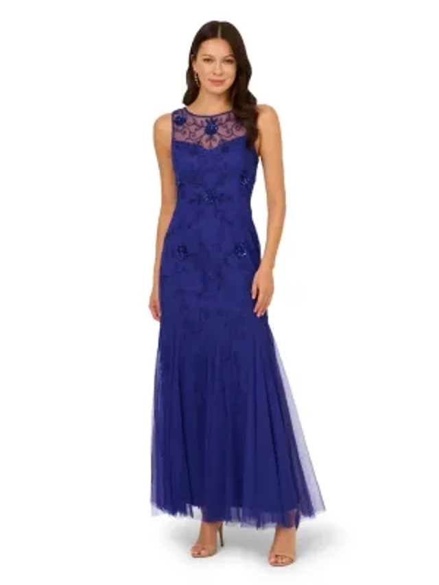 PAPELL STUDIO Bead Mesh Long Dress at CoolSprings Galleria in