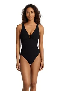 Zebra Jacquard Ring Underwire One Piece