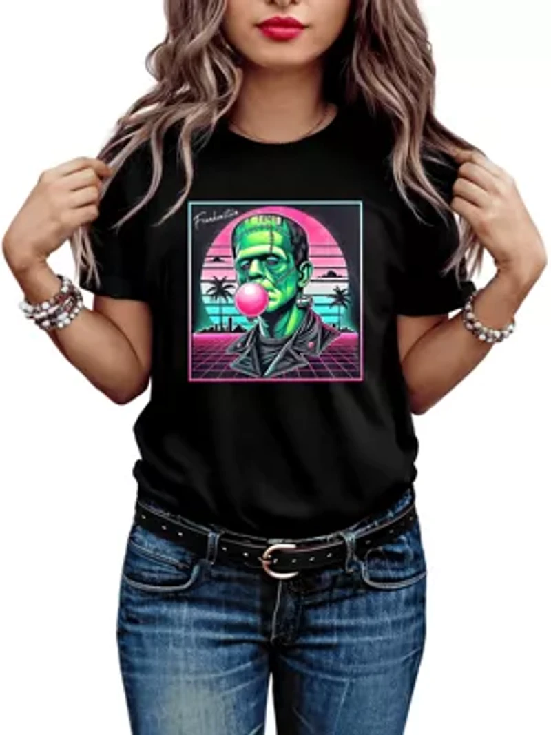 Vaperwave Frankenstein Retro Classic Halloween Tee
