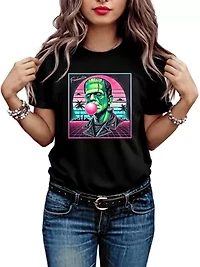 Vaperwave Frankenstein Retro Classic Halloween Tee