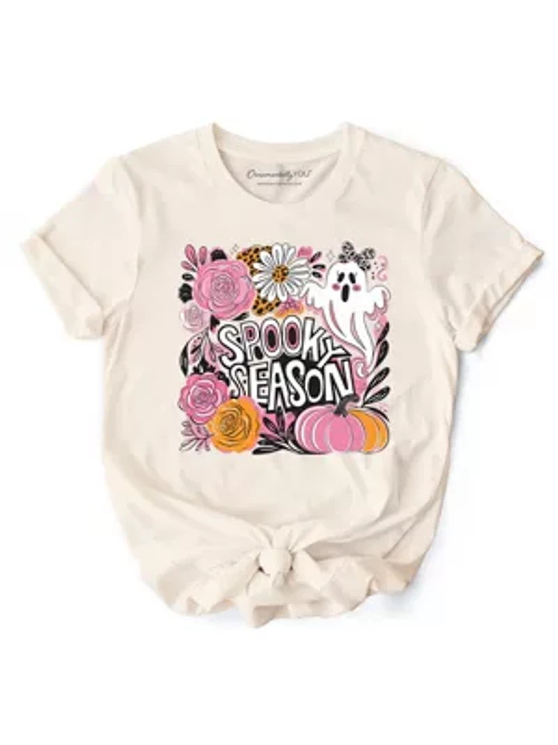 Boho Spooky Season Ghost T-Shirt, Cute Halloween Tee