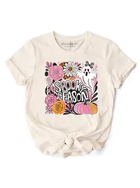 Boho Spooky Season Ghost T-Shirt, Cute Halloween Tee