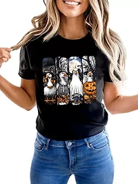 Halloween Goose Costume Spooky T-Shirt for Bird Enjoyers
