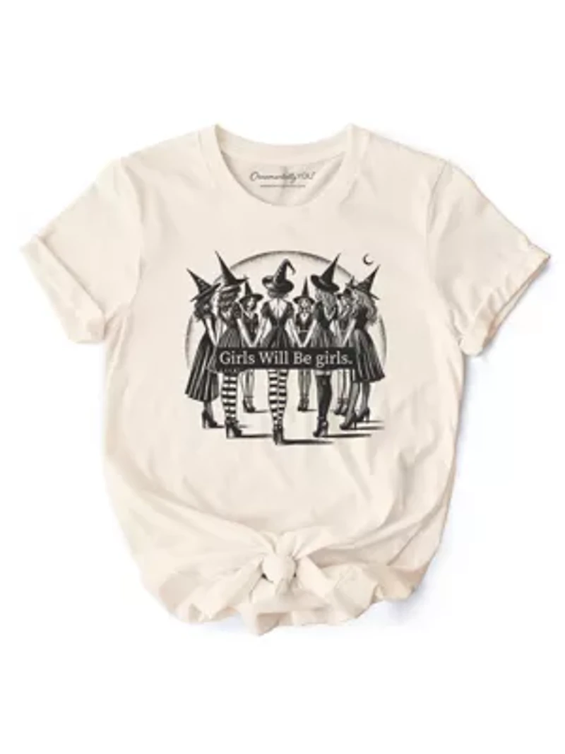 Girls Will Be T-Shirt, Witchy Halloween Tee
