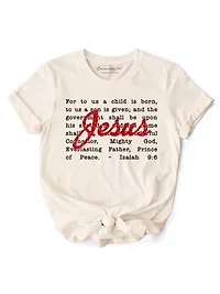 Jesus Christmas Bible Verse Isaiah 9:6 Tee