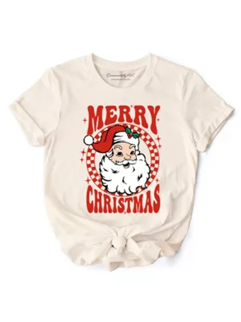 Retro Red Checkered Tee for Classic Holiday Season