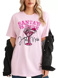 Santa’s Favorite Hot Mess Retro Disco Christmas Tee