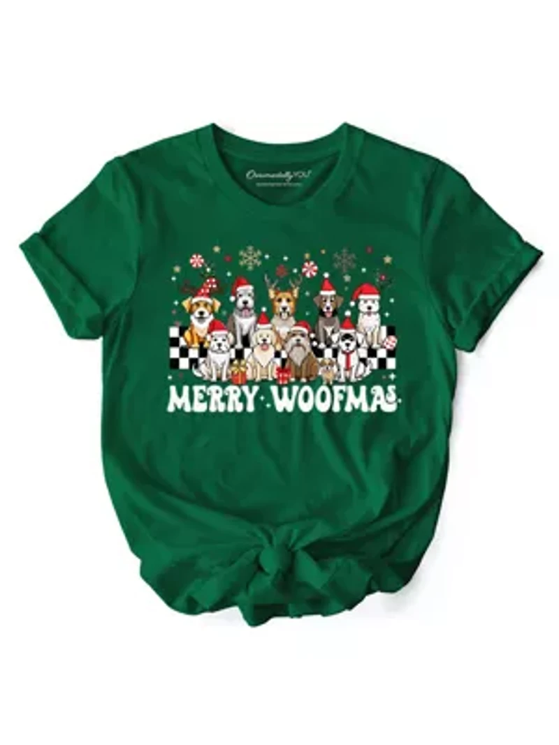 Merry Woofmas Dog Mom Christmas Tee