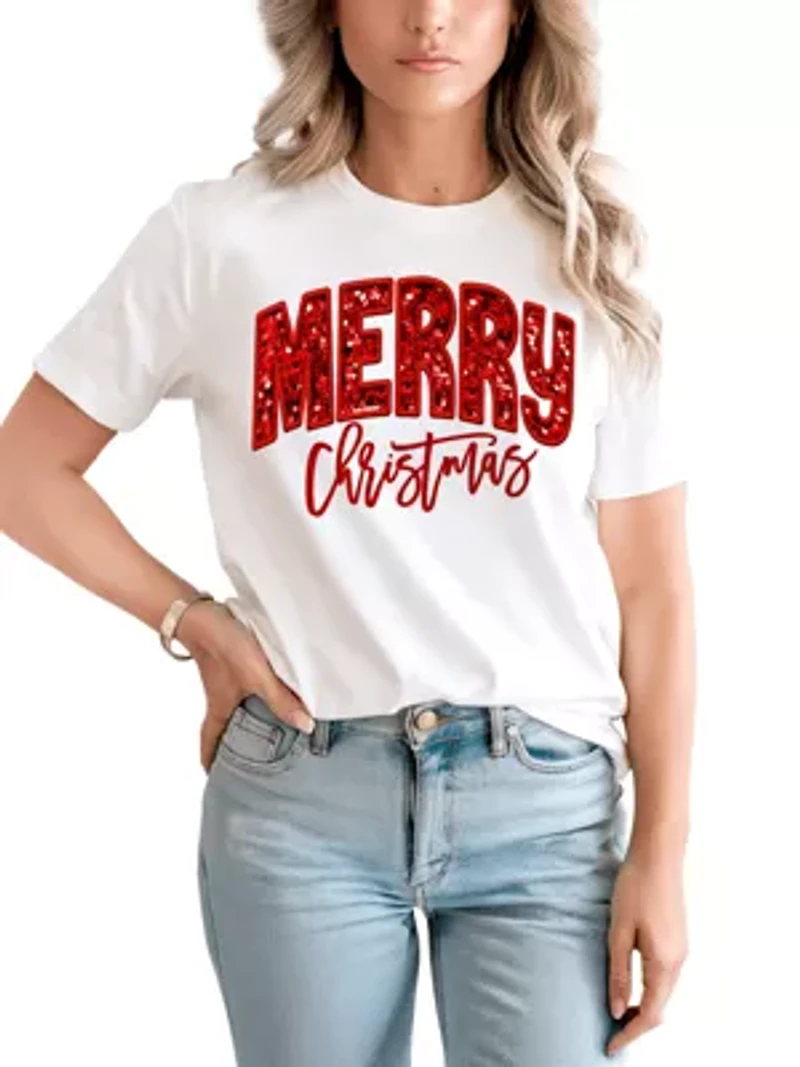 Merry Christmas Sequin Style T‑Shirt