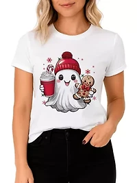 Cute Ghost Christmas T‑Shirt