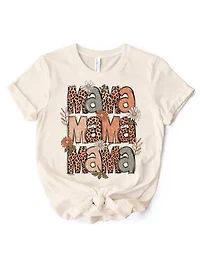 Leopard Mama Floral Retro T-Shirt