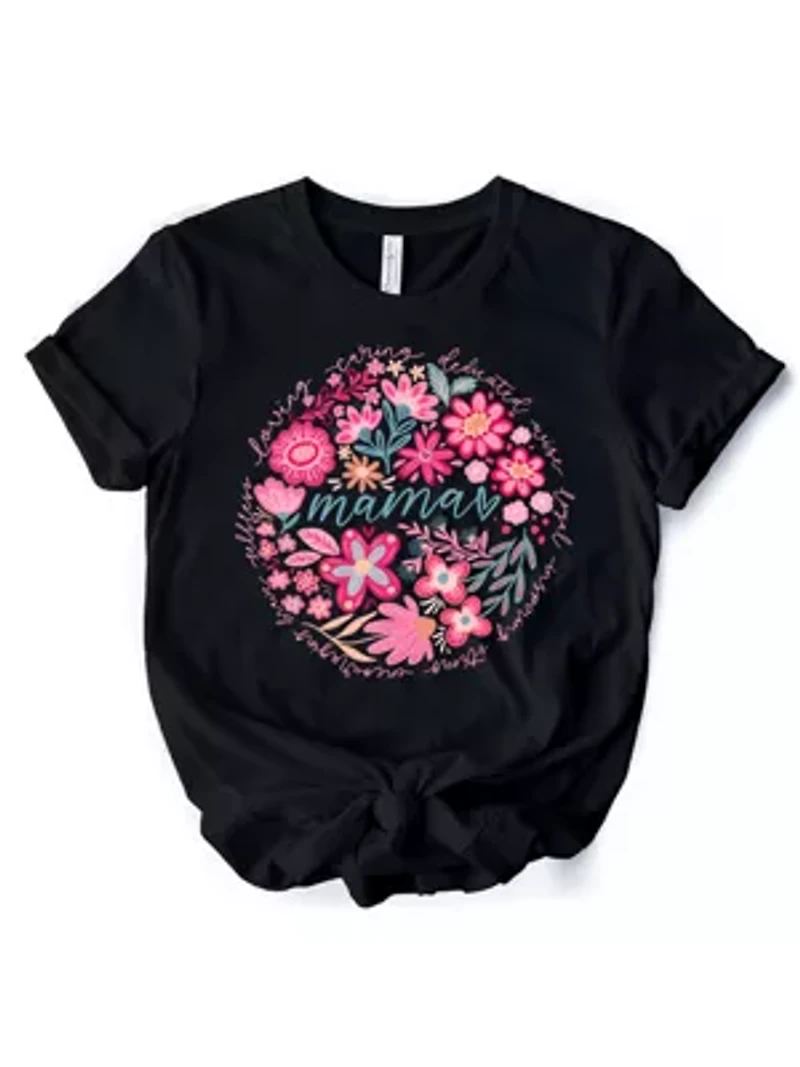 Inspiring Floral Mama Boho Tee for Strong and Loving Mothers