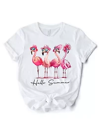 Flamingo Hello Summer T-Shirt