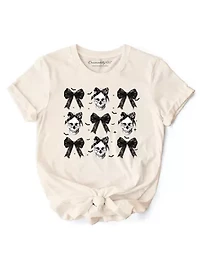 Coquette Skulls and Bows T-Shirt, Gothic Halloween Tee