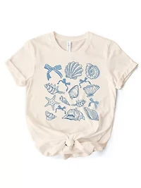 Coquette Seashell Summer Vibe T-Shirt for Ocean Lovers