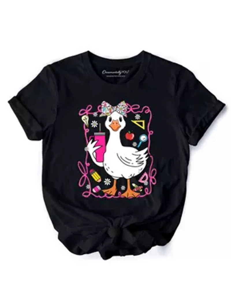 Coquette Teacher Goose Funny Tee for Educators