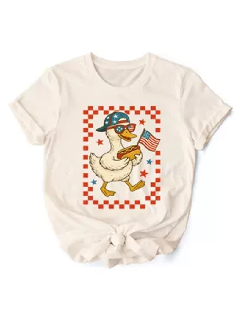 Patriotic Duck Funny Independence Day Tee