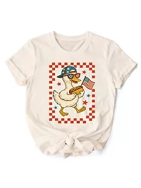 Patriotic Duck Funny Independence Day Tee