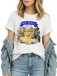 New Mexico State Themes and Landmarks Tee for History Travel Lovers