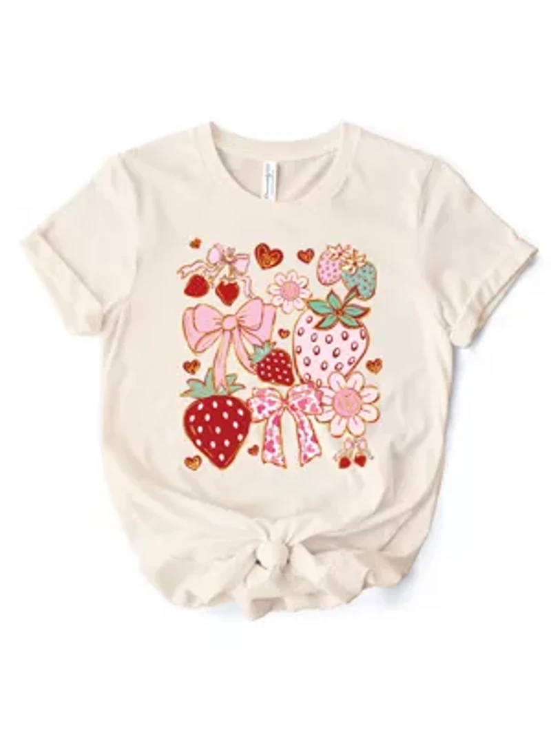 Boho Strawberry Coquette Tee for Stylish Women