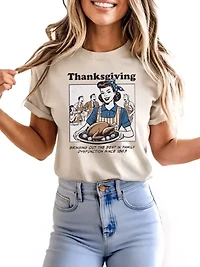 Thanksgiving Family Dysfunction Retro Tee for Sarcastic Families